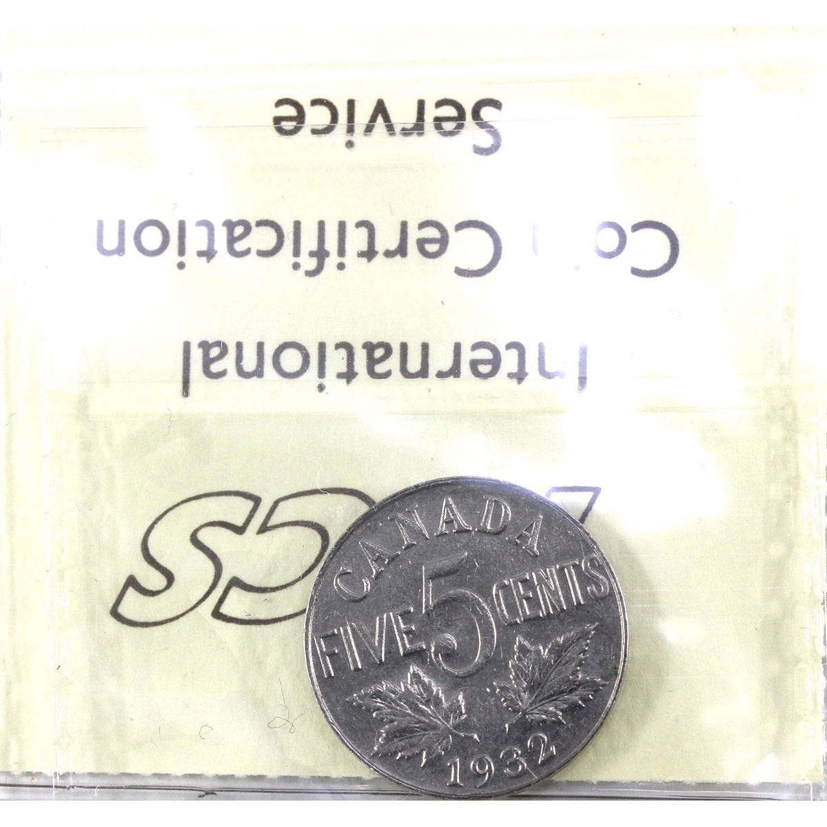 1932 Near 2 Canada 5-cents ICCS Certified AU50