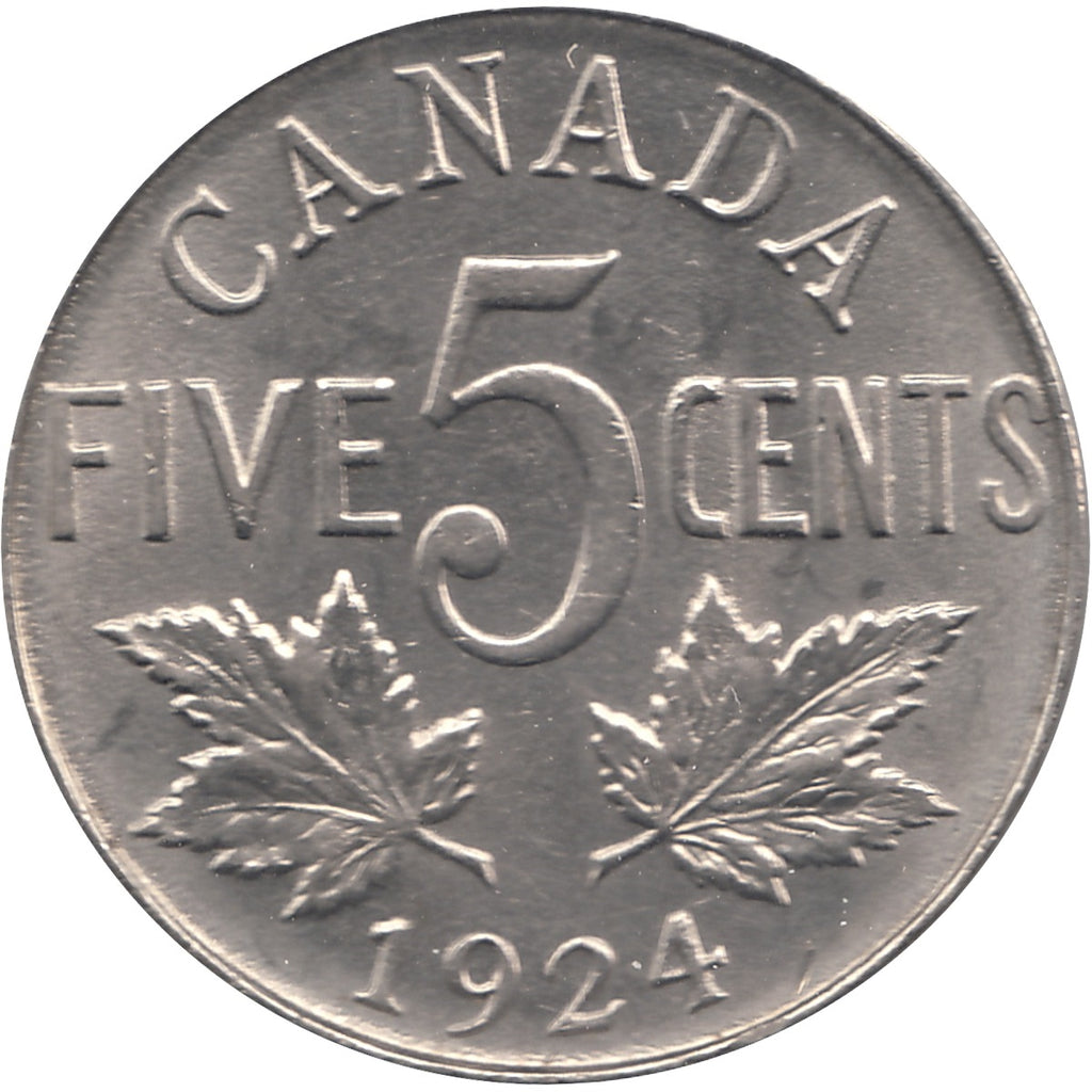 1924 Canada 5-cents UNC+ (MS62) $