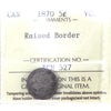 1870 Raised Border Canada 5-cents ICCS Certified VG8