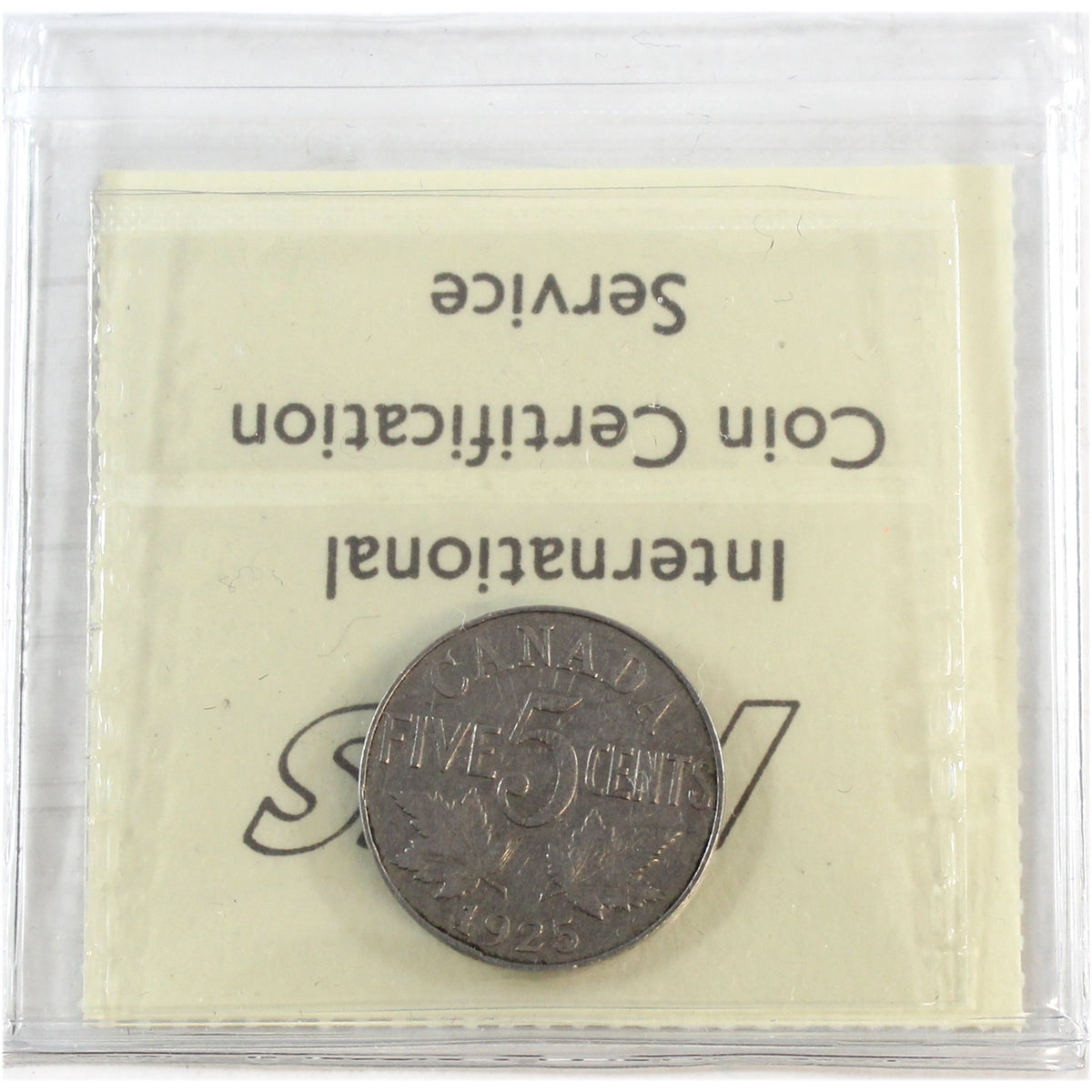 1925 Canada 5-cents ICCS Certified F12