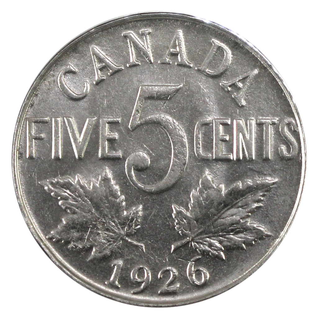 1926 Near 6 Canada 5-cents AU-UNC (AU55) $