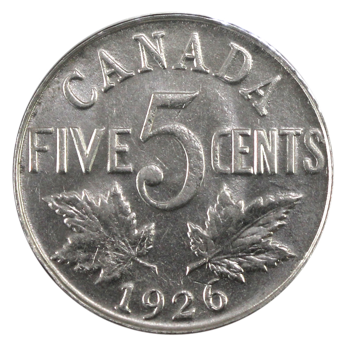 1926 Near 6 Canada 5-cents AU-UNC (AU55) $