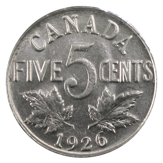 1926 Near 6 Canada 5-cents AU-UNC (AU55) $