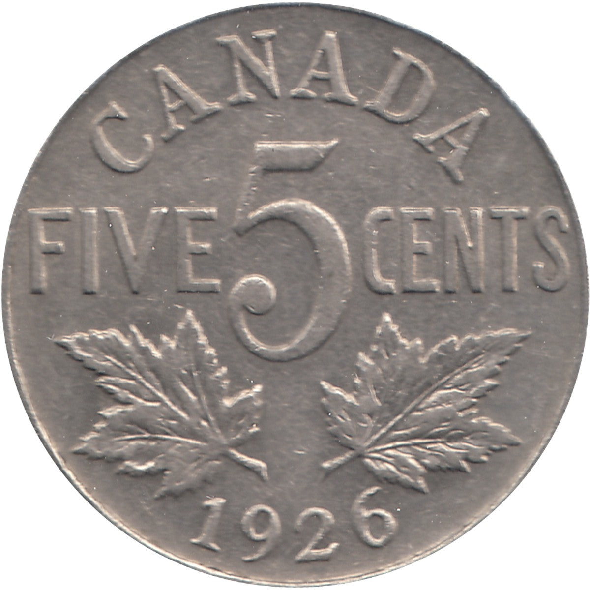 1926 Near 6 Canada 5-cents Extra Fine (EF40) $