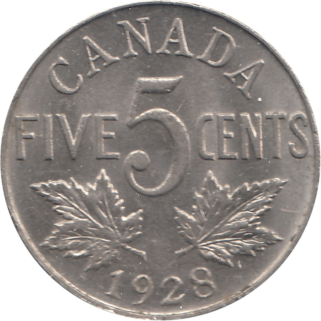 1928 Canada 5-cents UNC+ (MS62) $