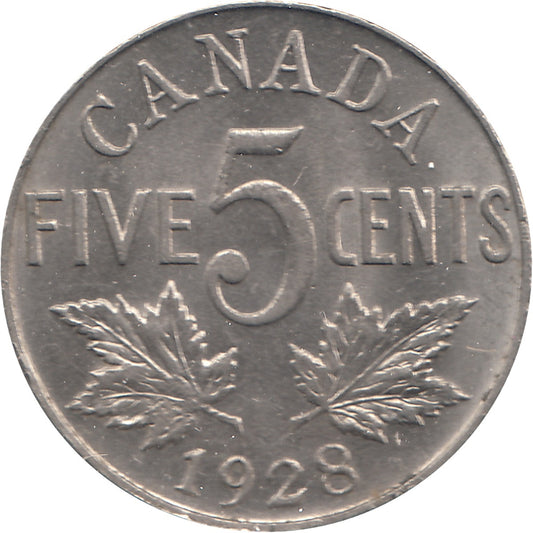 1928 Canada 5-cents UNC+ (MS62) $