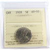 1928 Canada 5-cents ICCS Certified AU55