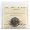 1927 Canada 5-cents ICCS Certified AU55