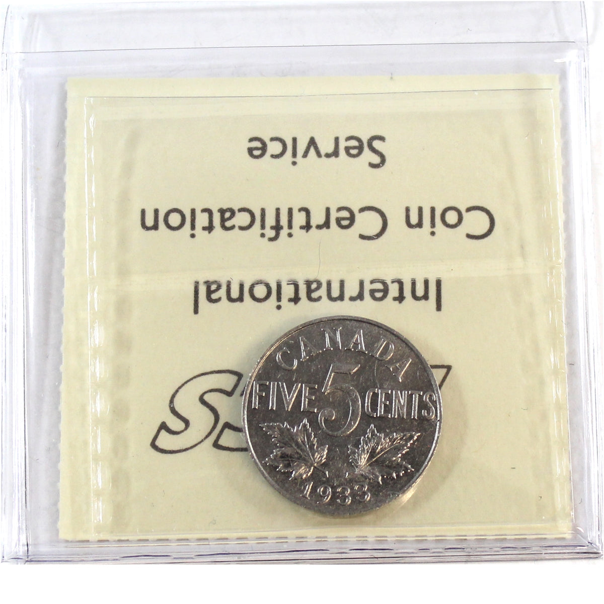 1933 Canada 5-cents ICCS Certified EF45
