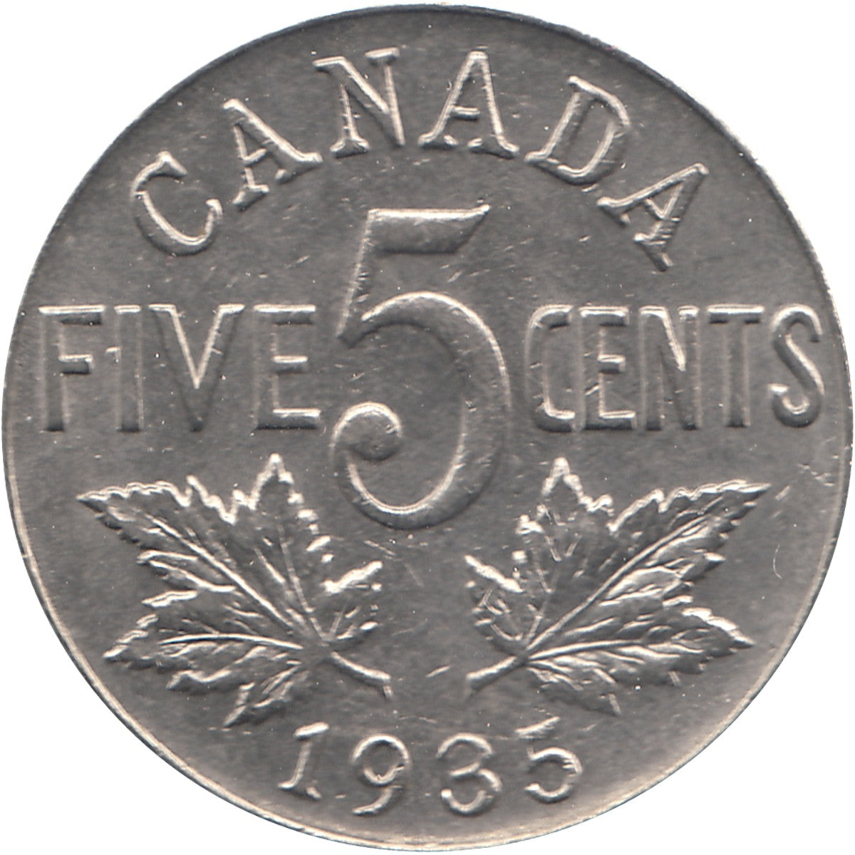 1935 Canada 5-cents Uncirculated (MS60) $