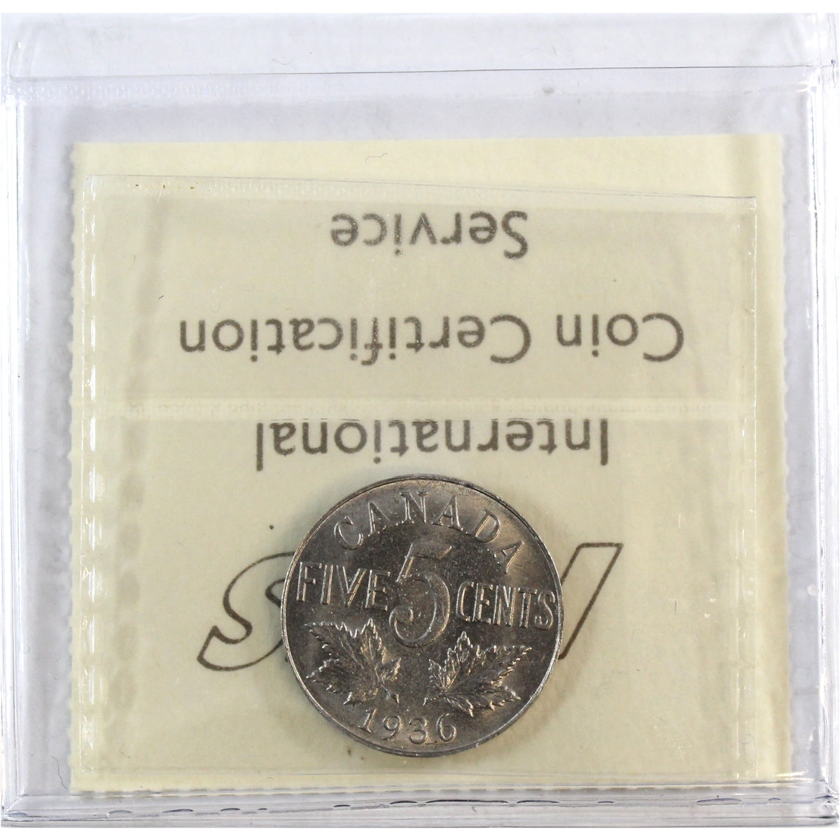 1936 Canada 5-cents ICCS Certified MS62