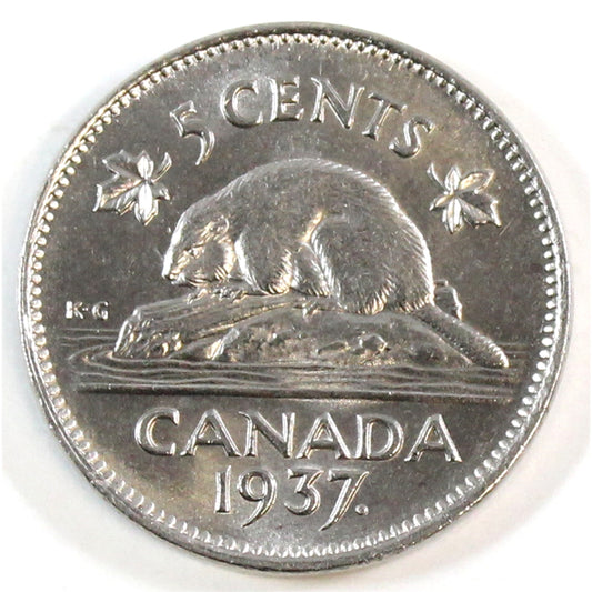 1937 Canada 5-cents Uncirculated (MS60)