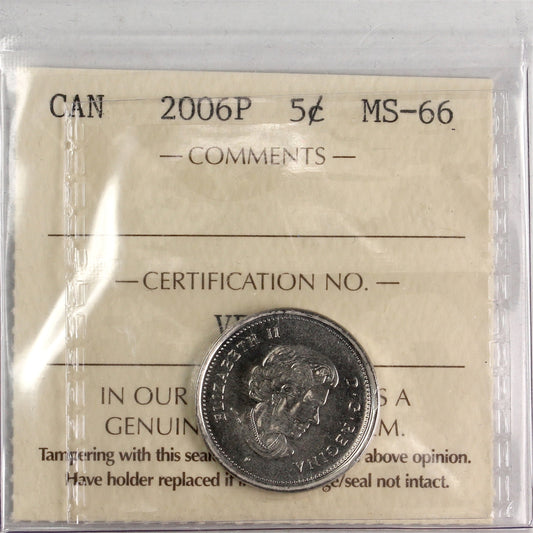 2006P Canada 5-cents ICCS Certified MS66