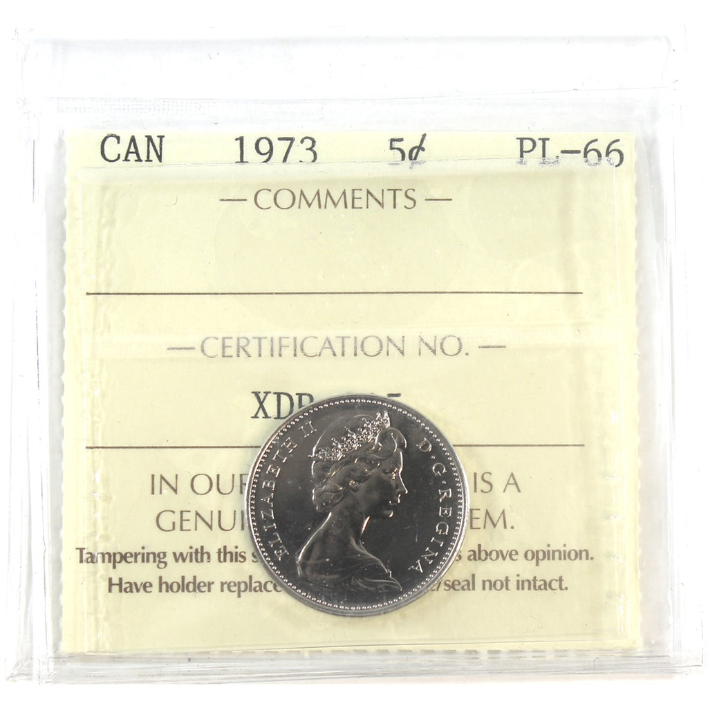 1973 Canada 5-cents ICCS Certified PL66