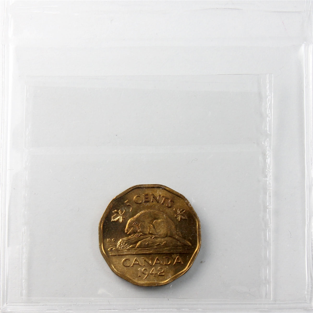 1942 Tombac Canada 5-cents ICCS Certified MS65