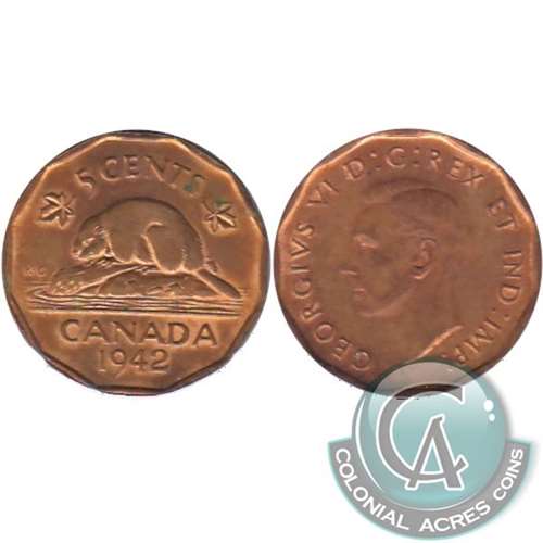 1942 Tombac Canada 5-cents VF-EF (VF30)