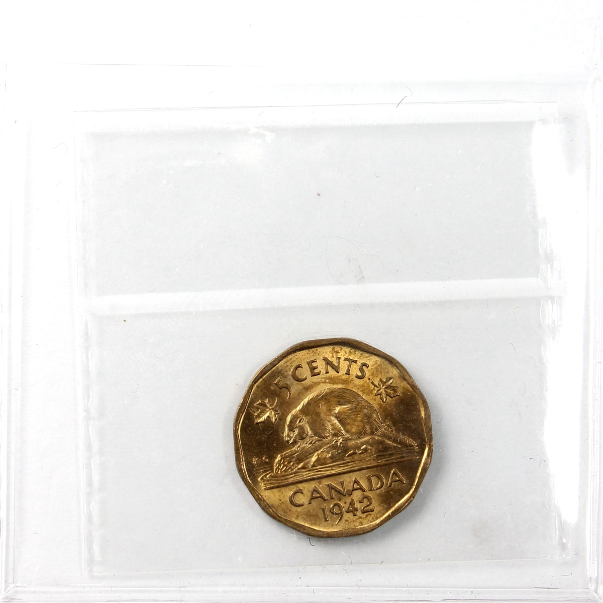 1942 Tombac Canada 5-cents ICCS Certified MS63
