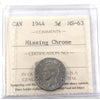 1944 Missing Chrome Canada 5-cents ICCS Certified MS63