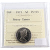 1973 Canada 5-cents ICCS Certified PL65 Heavy Cameo
