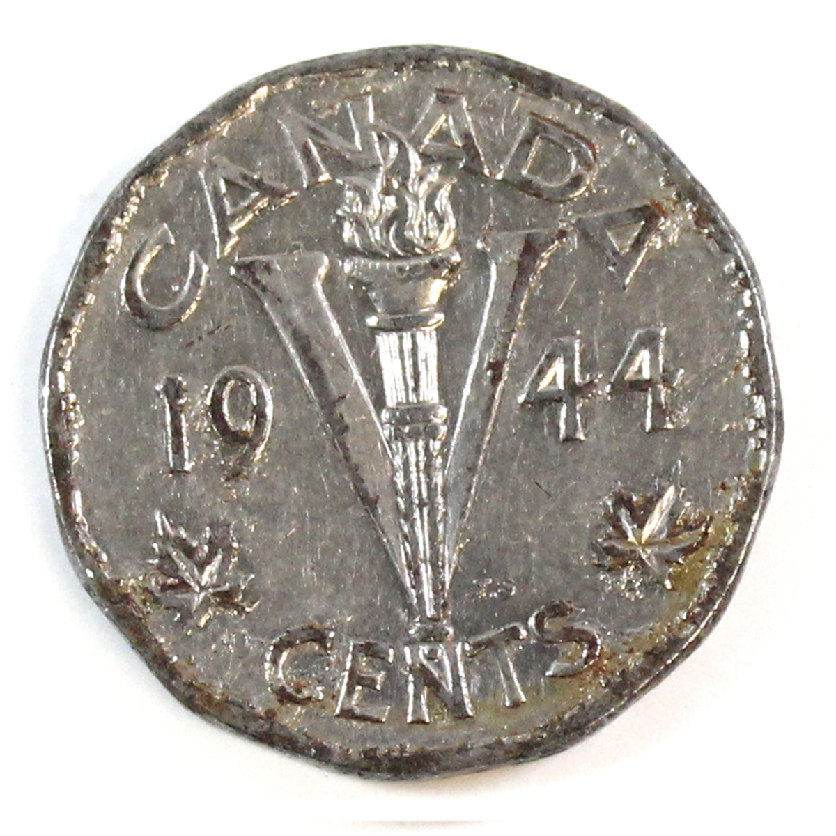 1944 No Chrome Canada 5-cents Very Fine (VF-20)