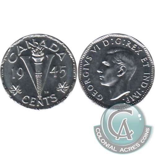 1945 Canada 5-cents Almost Uncirculated (AU50)