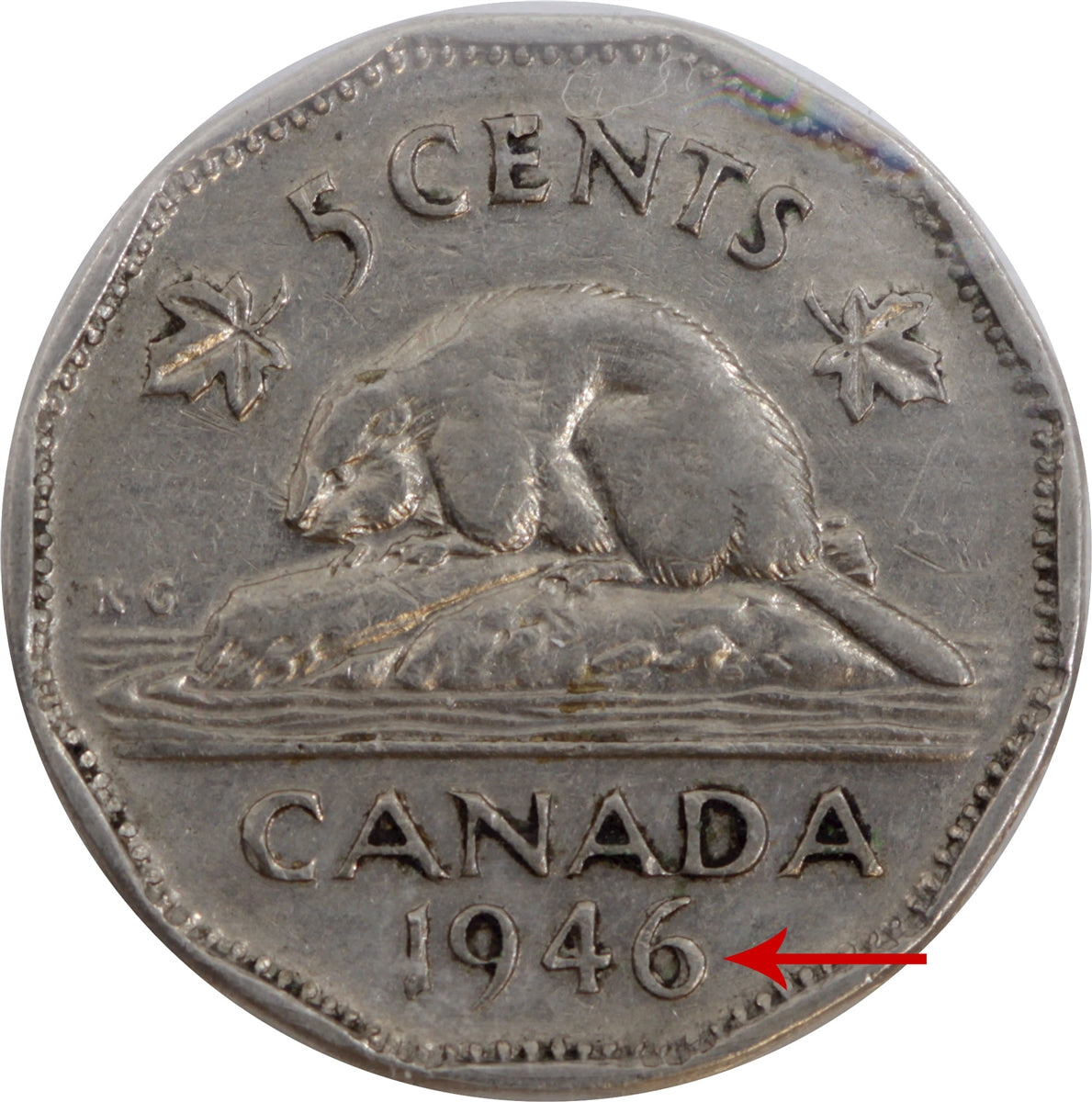 1946 6 Over 6 Canada 5-cents ICCS Certified F15