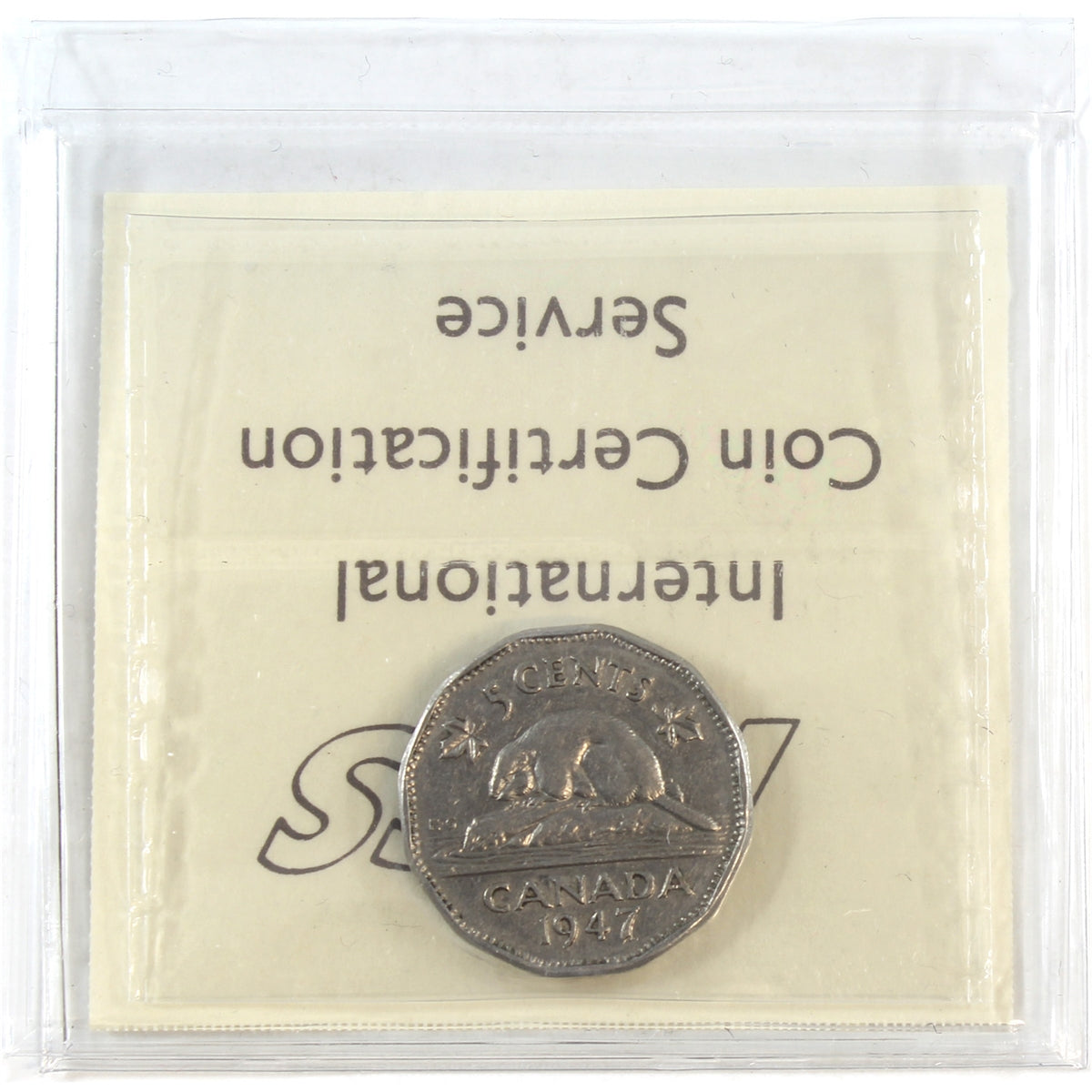 1947 Dot Canada 5-cents ICCS Certified VF20