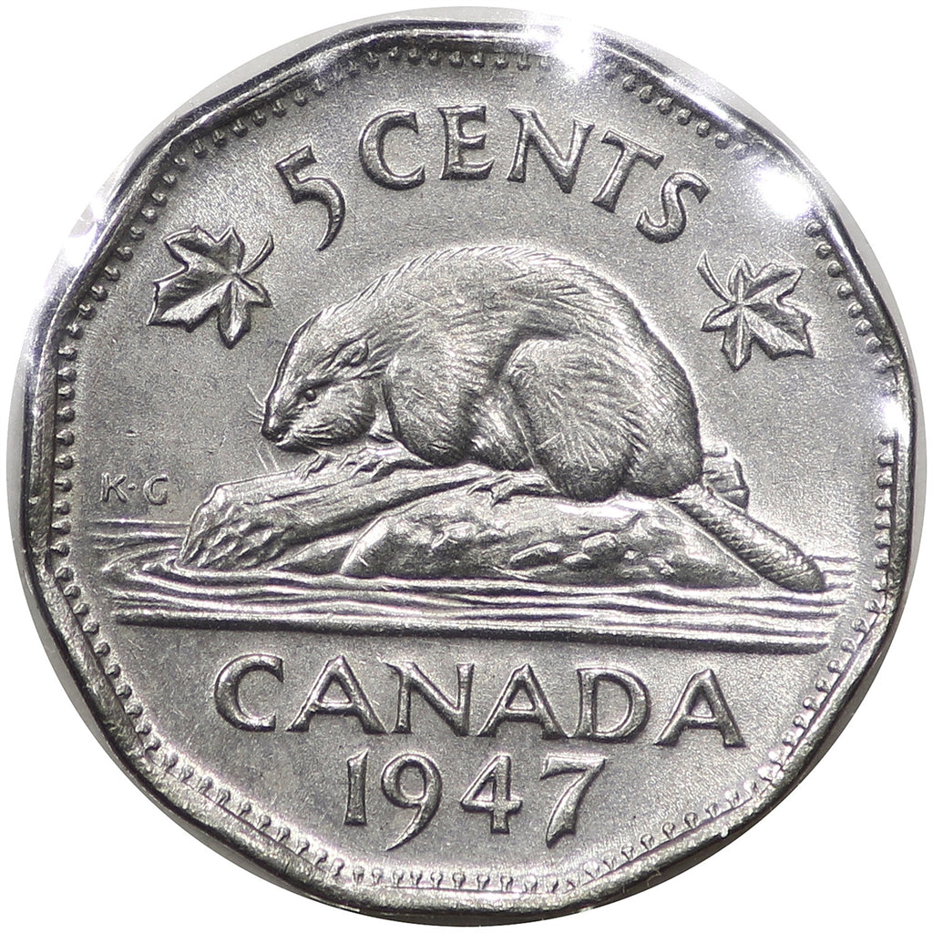 1947 Canada 5-cents Uncirculated (MS60)