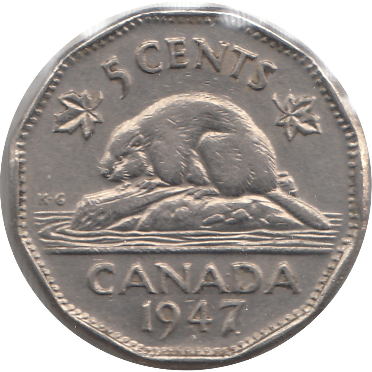 1947 Dot Canada 5-cents VF-EF (VF30) $