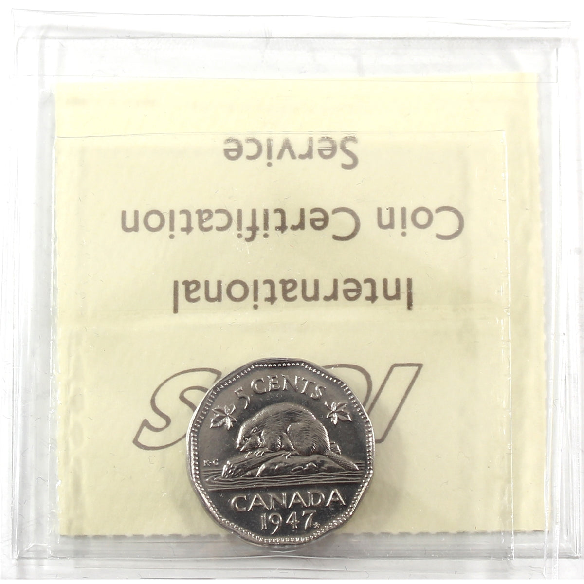 1947 Maple Leaf Canada 5-cents ICCS Certified MS64