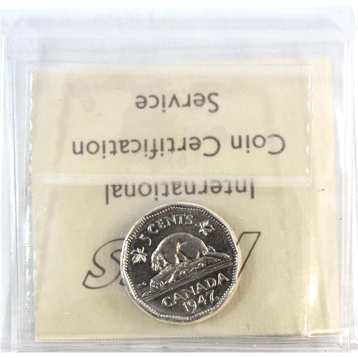 1947 Maple Leaf Canada 5-cents ICCS Certified MS63