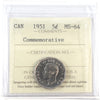 1951 Commemorative (Refinery) Canada 5-cents ICCS Certified MS64