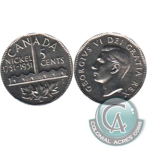 1951 Refinery Canada 5-cents Uncirculated (MS60)