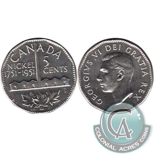 1951 Refinery Canada 5-cents Choice Brilliant Uncirculated (MS-64)