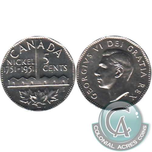 1951 Refinery Canada 5-cents Brilliant Uncirculated (MS-63)