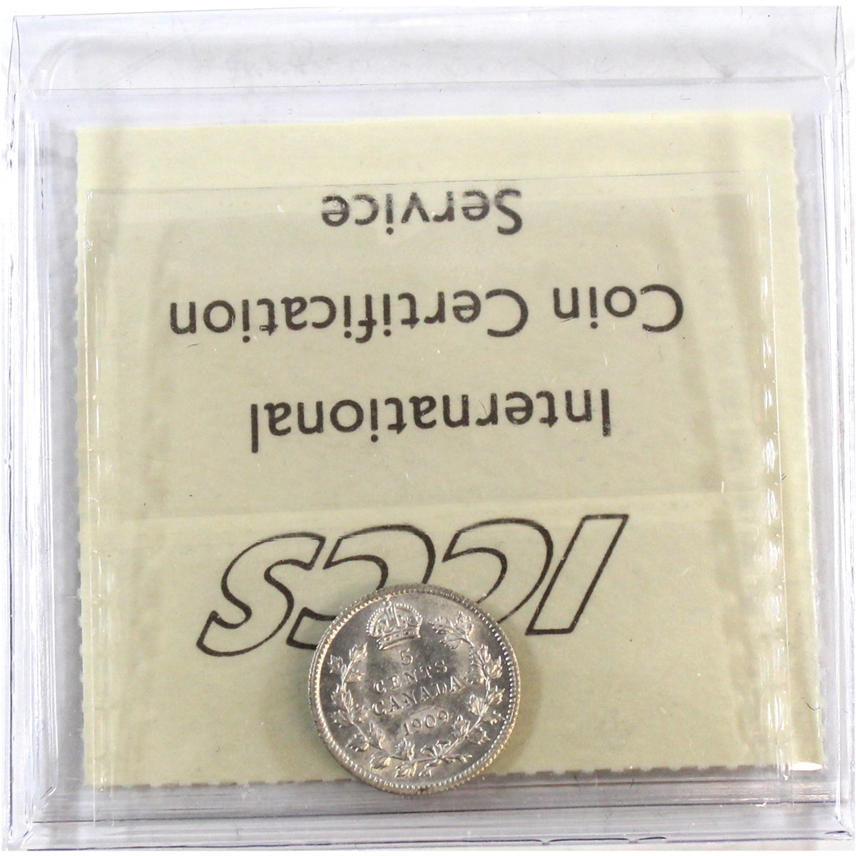1909 Pointed Leaves Canada 5-cents ICCS Certified EF-45