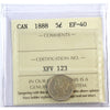 1888 Canada 5-cents ICCS Certified EF40