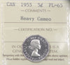 1955 Canada 5-cents ICCS Certified PL65 Heavy Cameo