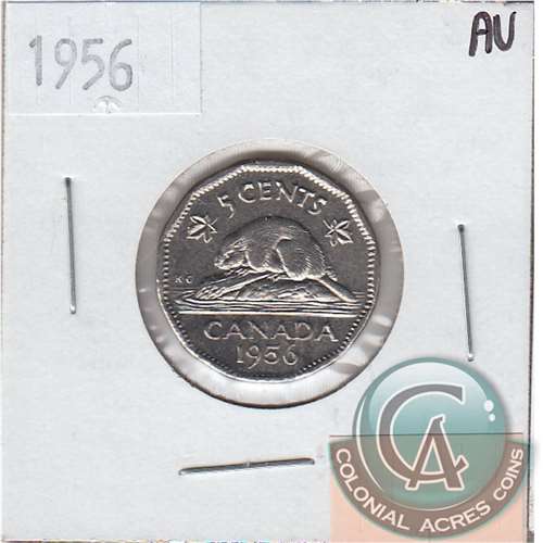 1956 Canada 5-cents Almost Uncirculated (AU50)