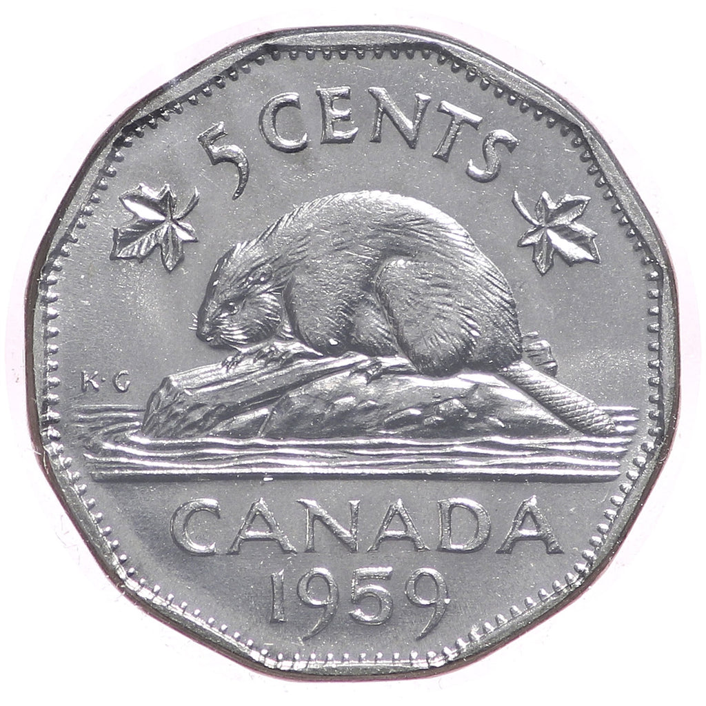 1959 Canada 5-cents UNC+ (MS62)