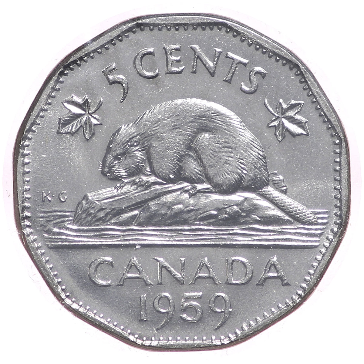 1959 Canada 5-cents UNC+ (MS62)