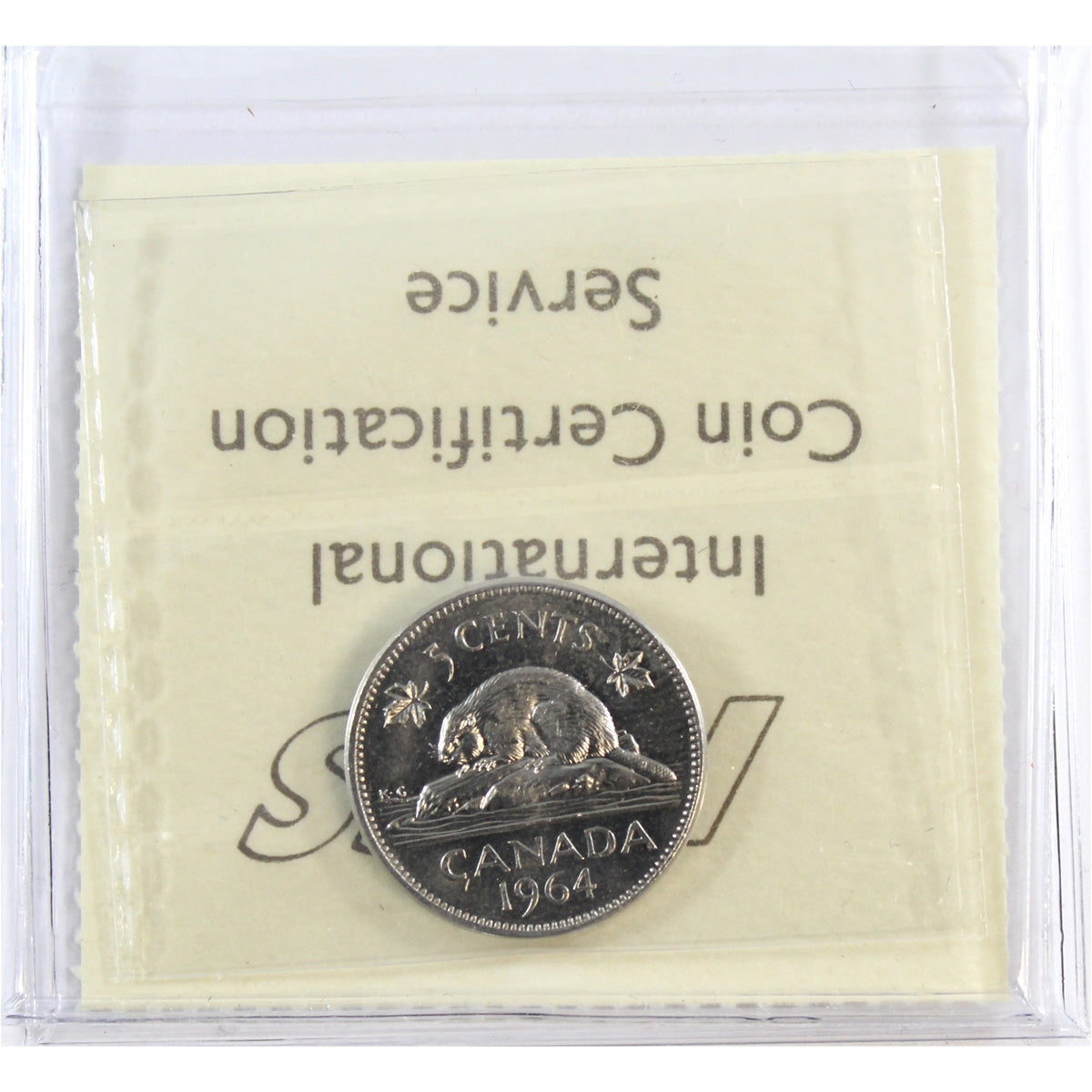 1964 Extra Water Line Canada 5-cents ICCS Certified MS63