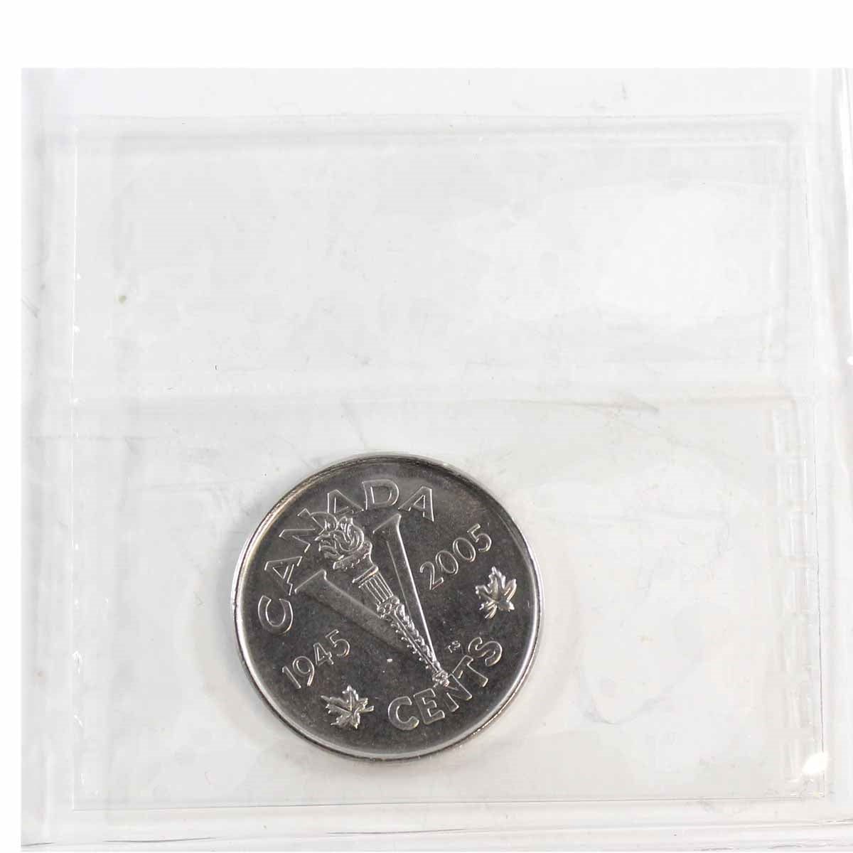 2005P VE Day Canada 5-cents ICCS Certified MS66