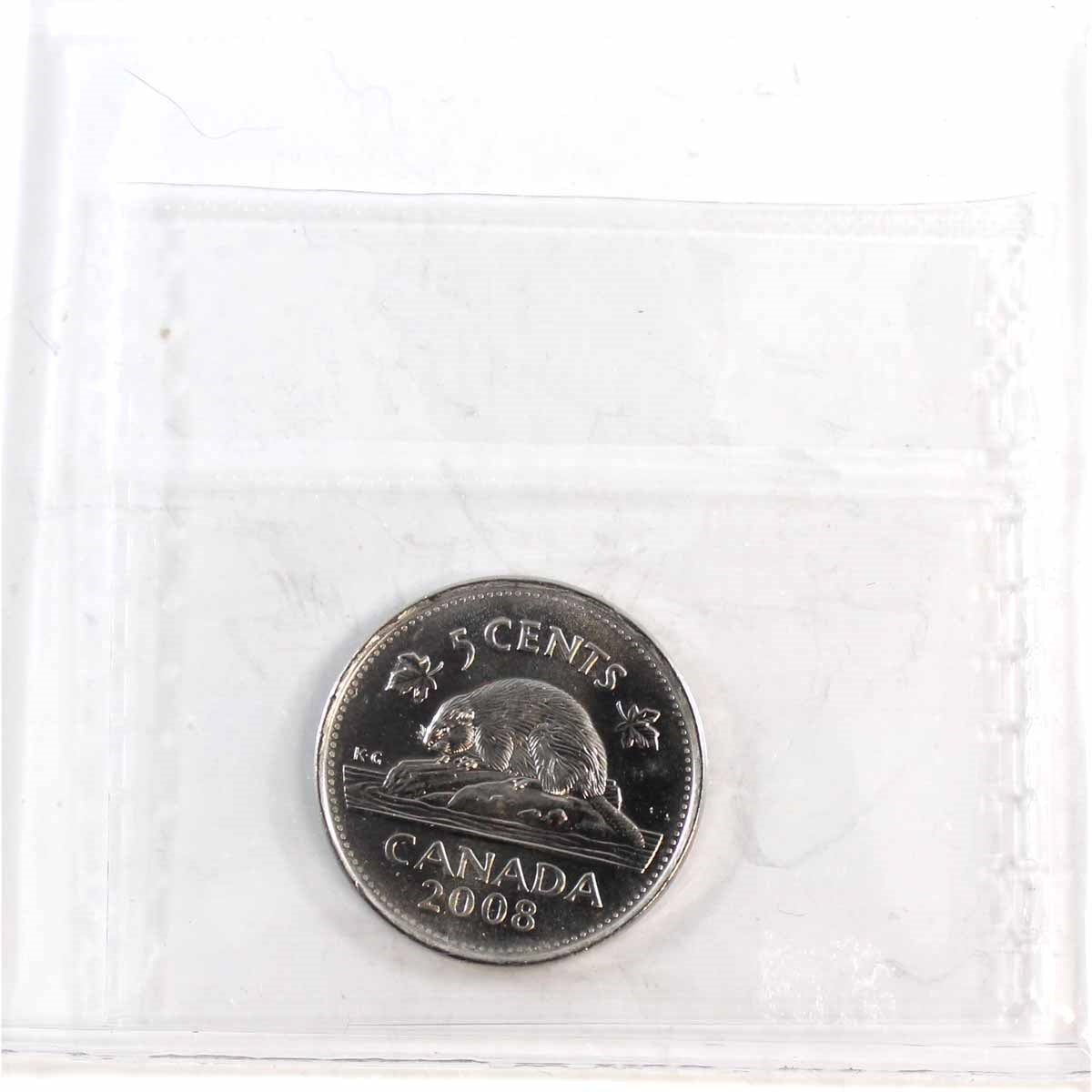 2008 Canada 5-cents ICCS Certified MS66