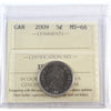 2009 Canada 5-cents ICCS Certified MS66