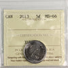 2013 Canada 5-cents ICCS Certified MS66