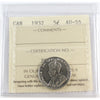 1932 Canada 5-cents ICCS Certified AU55