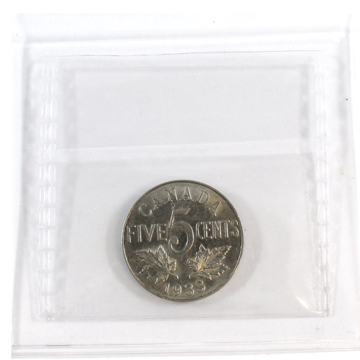 1933 Canada 5-cents ICCS Certified AU55