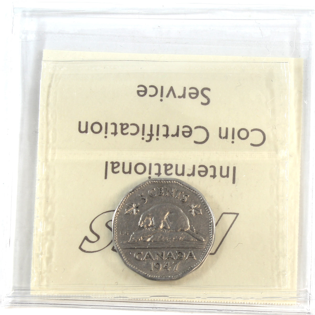1947 Dot Canada 5-cents ICCS Certified F15
