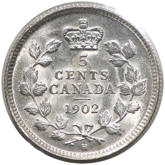 1902H Small H Canada 5-cents Brilliant Uncirculated (MS63) $